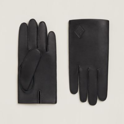 HERMES リオネル lionel カシミヤ ネイビー ニット レザー 手袋 HERMES（エルメス） 手袋 リオネル 指なし カシミヤ ブルーノワール